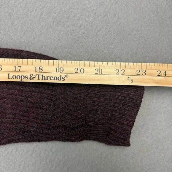 Wm H Leishman Shetland 100% Wool Sweater Mens Large Burgundy Crew Neck Hole - Picture 9 of 9